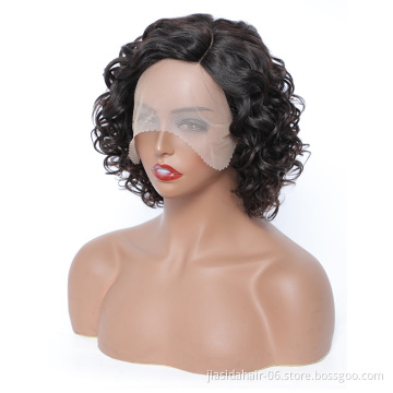 Vendors T Lace Frontal Curly Wave Bob Wig 10 Inch Virgin Cuticle Aligned Hair Human Hair Wigs for Black Woman
